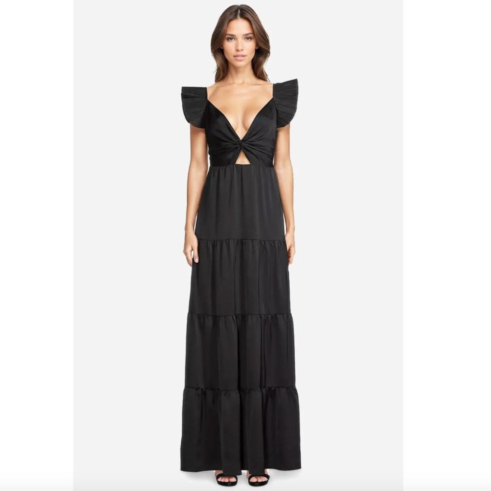 ** NWT |  Badgley Mischka  |  The Natalia - Black Patio Maxi Dress **